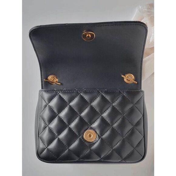 VERSACE Black Quilted Calfskin Leather Medusa Crossbody Bag $2200 NEW WITH TAGS - Picture 6 of 16